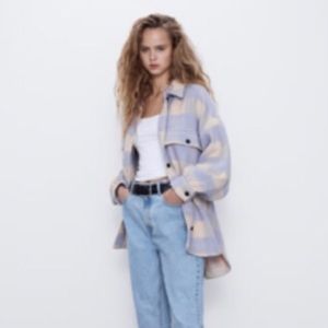 Plaid oversized shirt jacket